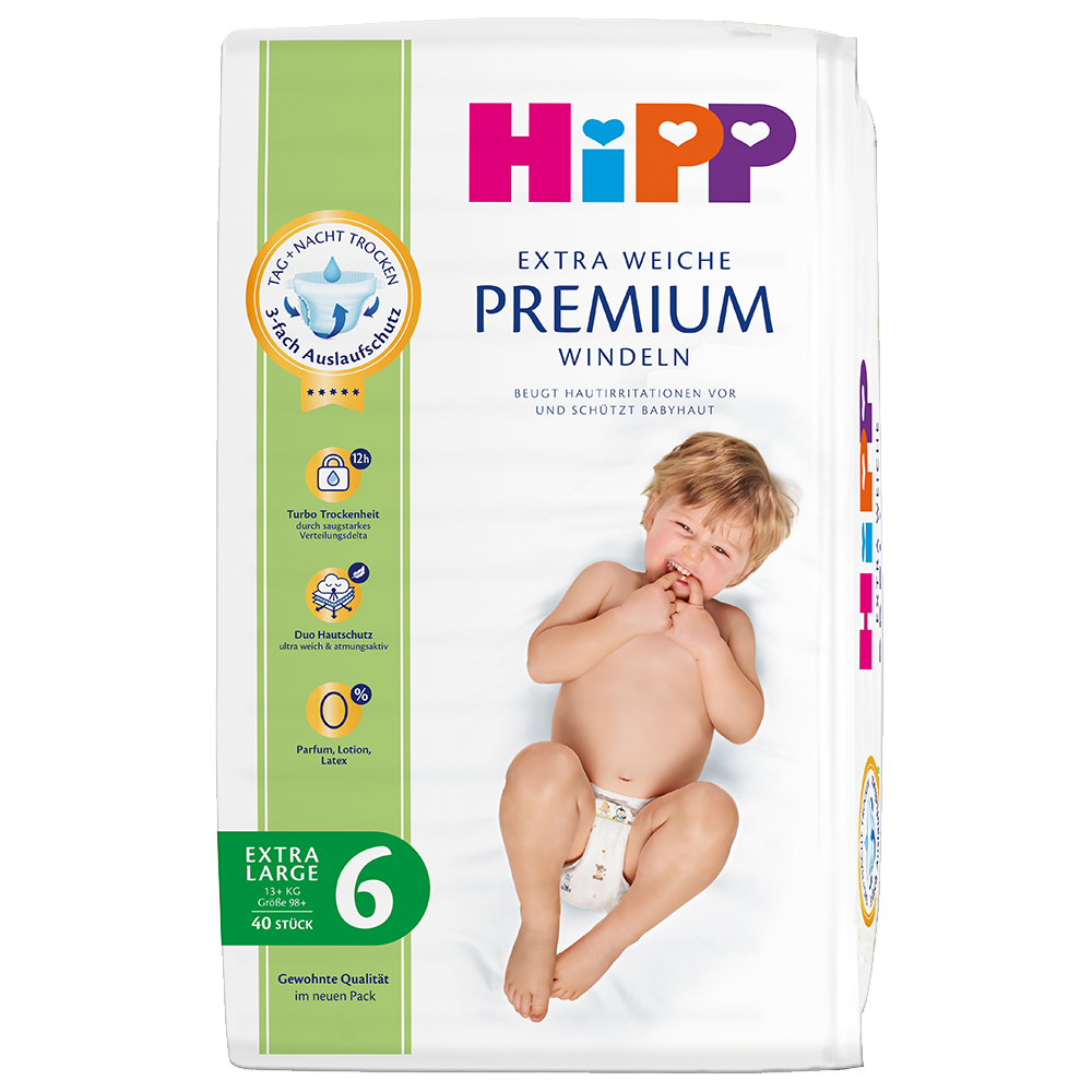 Bild: HiPP  Premium Windeln Extra Large 13+ kg 