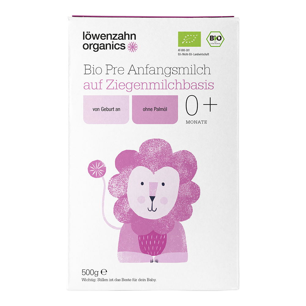 Bild: Löwenzahn organics Bio Pre Anfangsmilch auf Ziegenmilchbasis