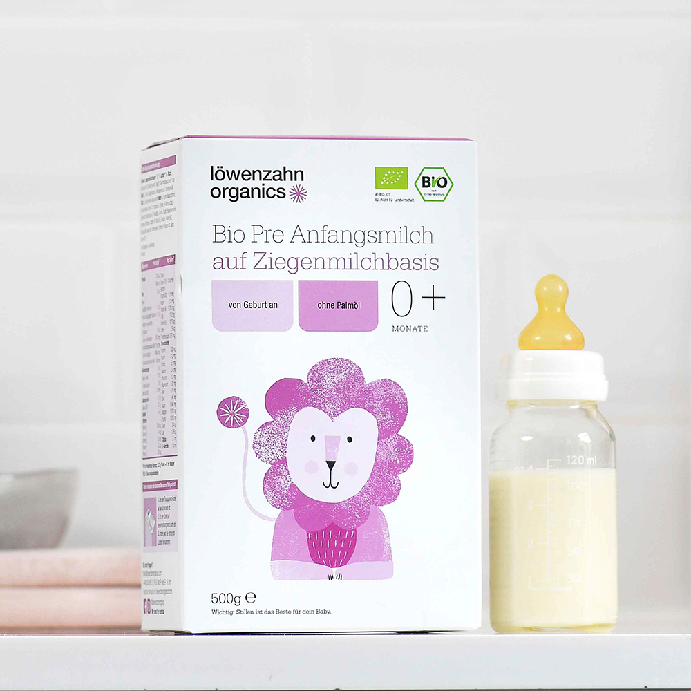 Bild: Löwenzahn organics Bio Pre Anfangsmilch auf Ziegenmilchbasis