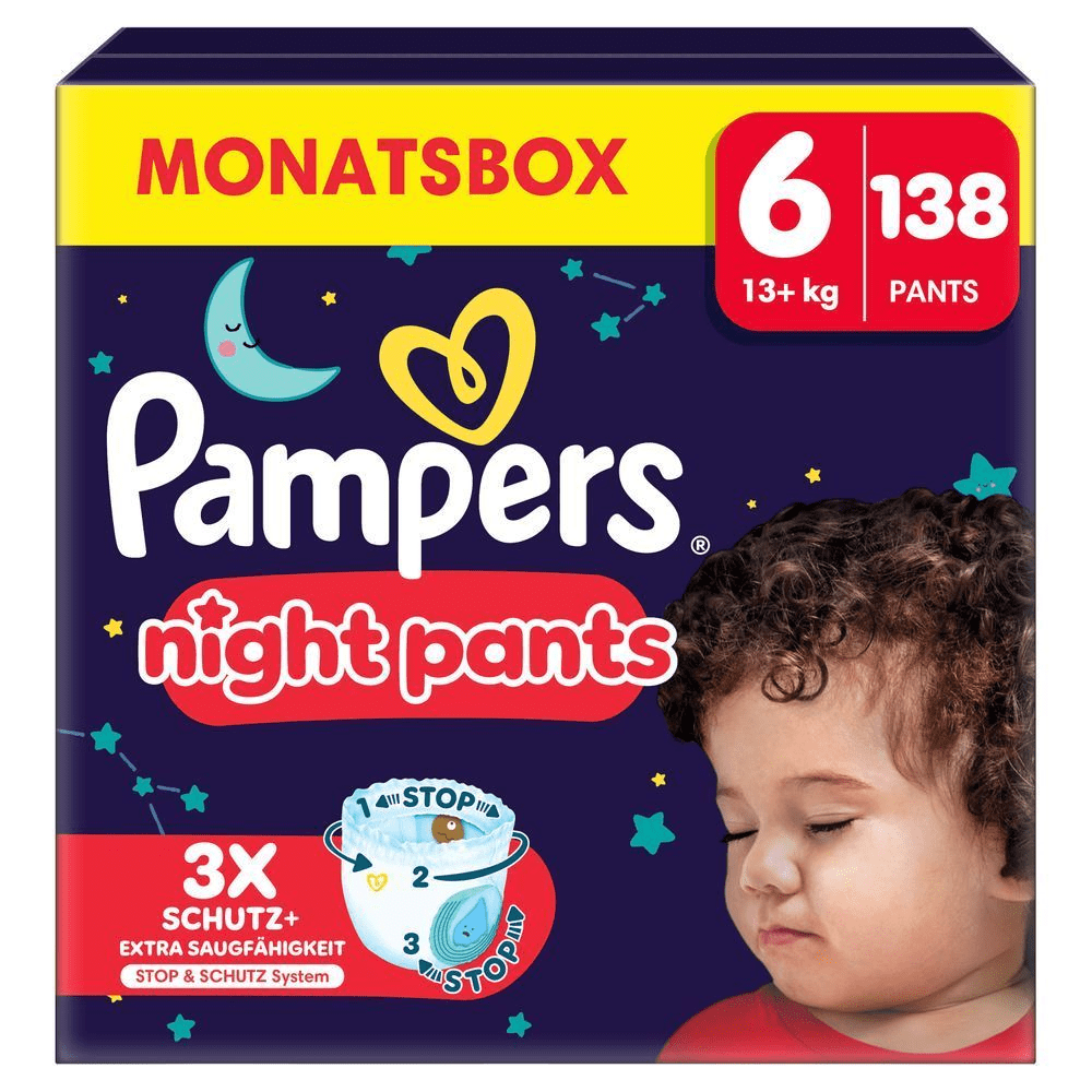 Bild: Pampers Night Pants Größe 6, 15kg+, Monatsbox 