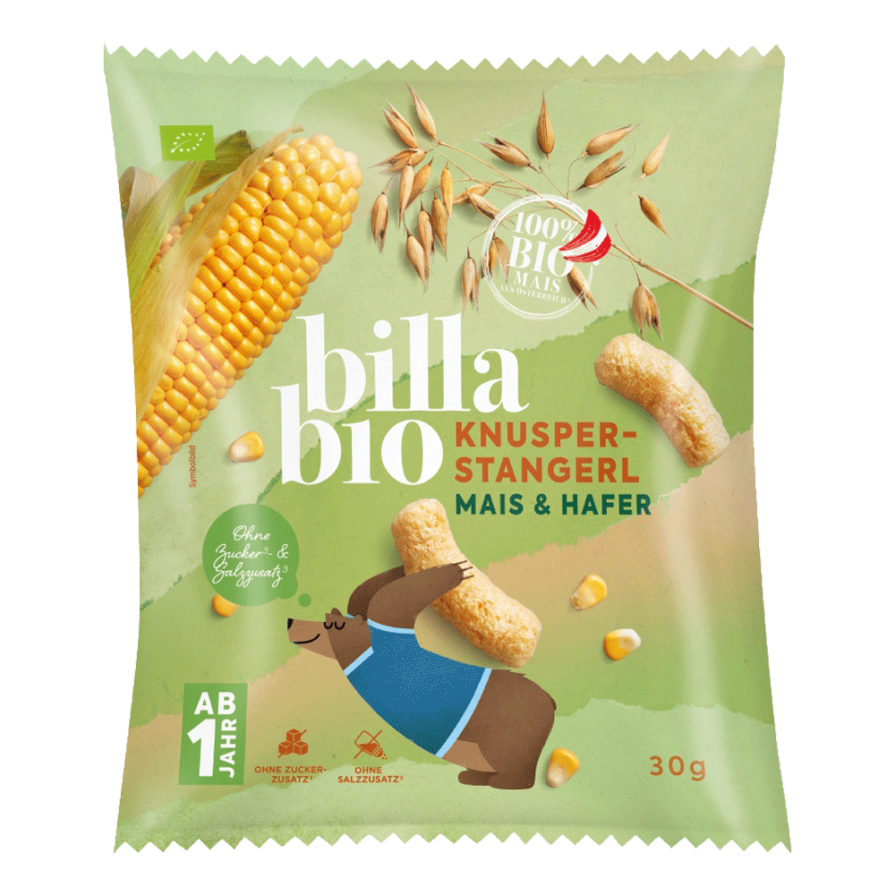 Bild: Billa Bio Knusper Stangerl Mais & Hafer