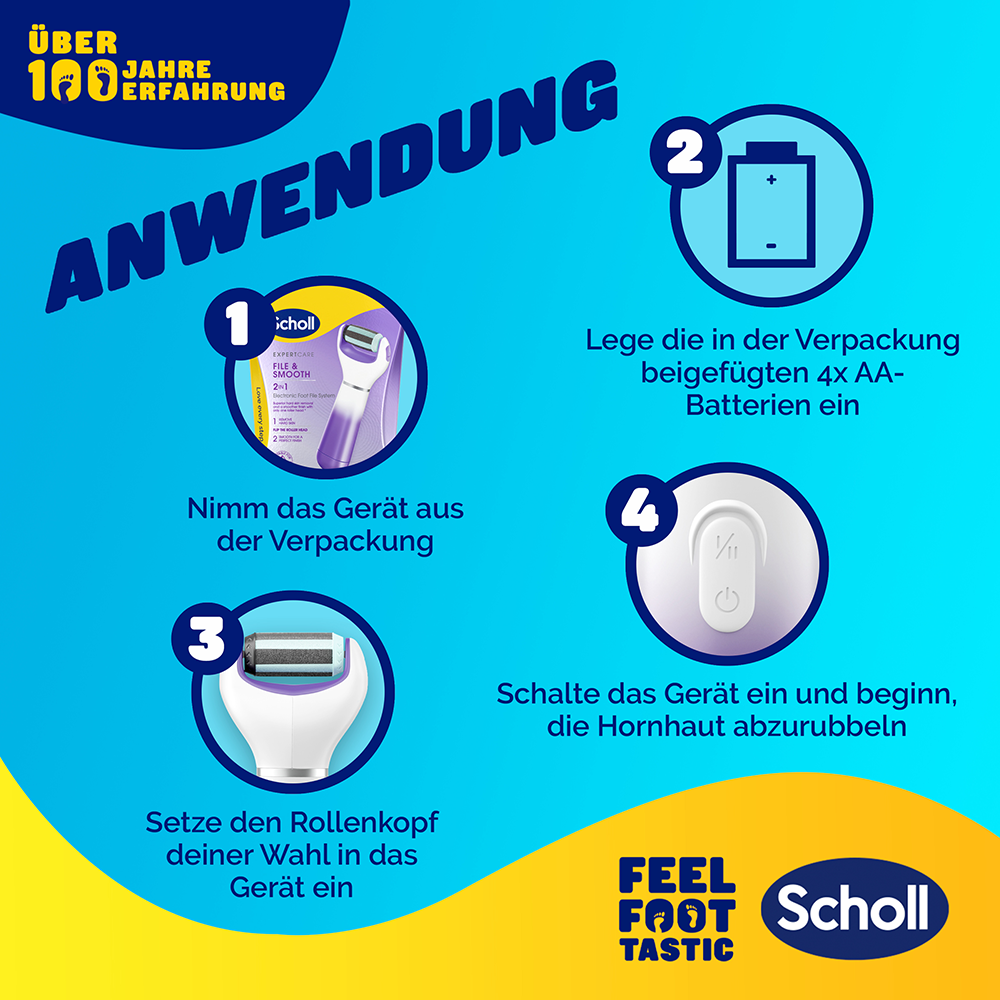 Bild: Scholl Expertcare 2in1 Elektrischer Hornhautentferner Entfernen und Polieren 
