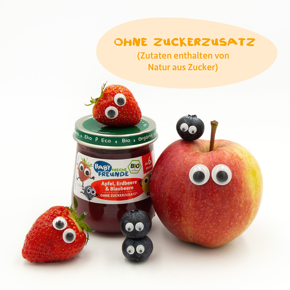Bild: Freche Freunde Apfel, Erdbeere, Blaubeere 