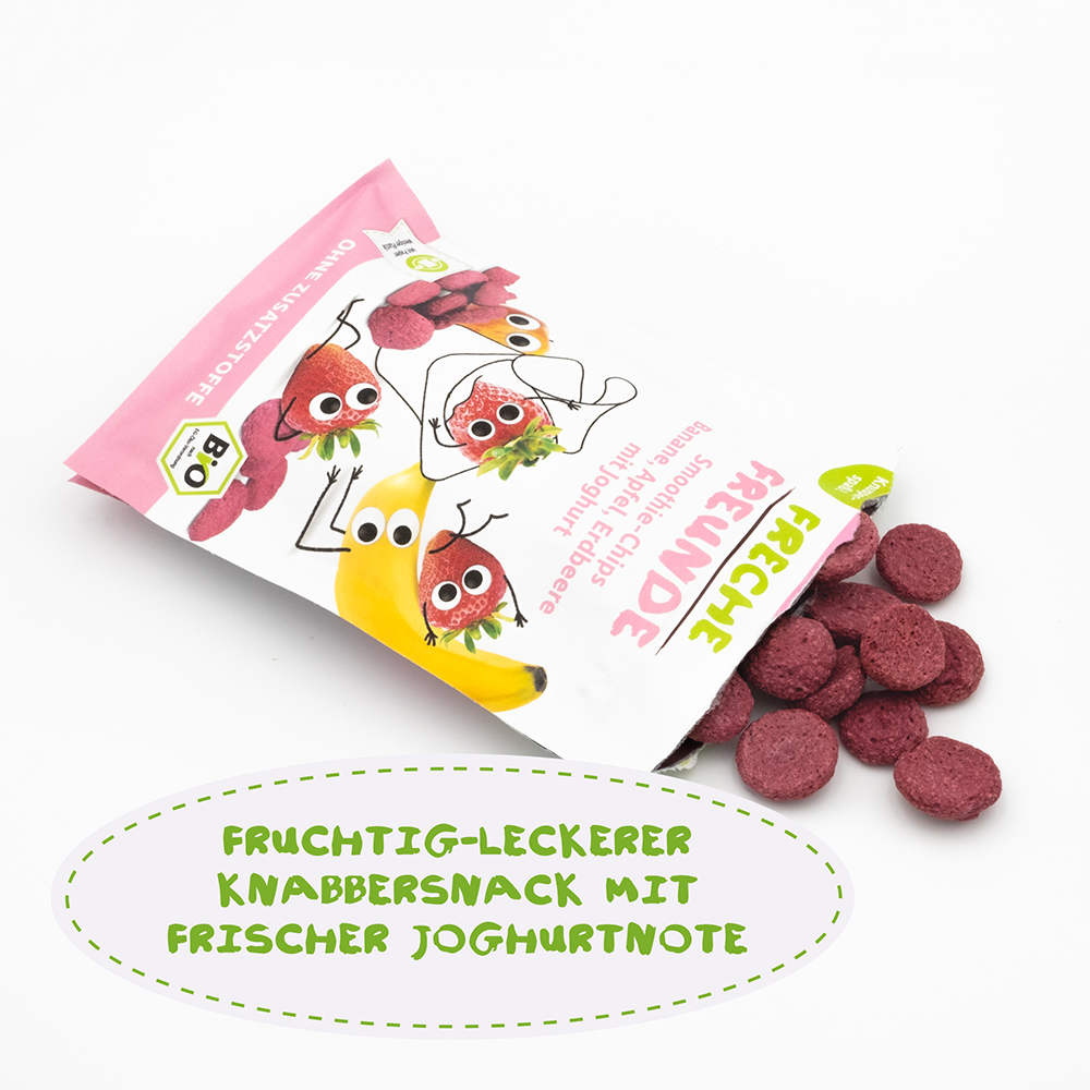 Bild: Freche Freunde Smoothie Chips Apfel, Banane, Erdbeere, Joghurt 