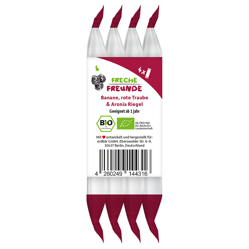 Bild: Freche Freunde Getreideriegel Banane, Rote Traube & Aronia
