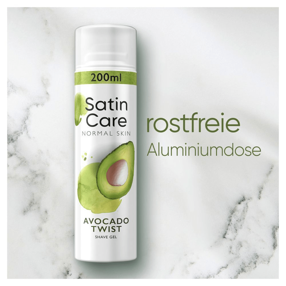Bild: Gillette Satin Care Rasiergel, Avocado Twist