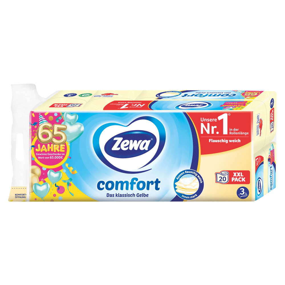 Bild: Zewa Comfort Das klassisch Gelbe Toilettenpapier 