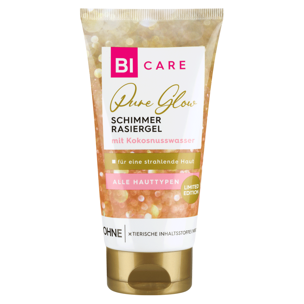 Bild: BI CARE Shimmer Rasiergel Pure Glow 