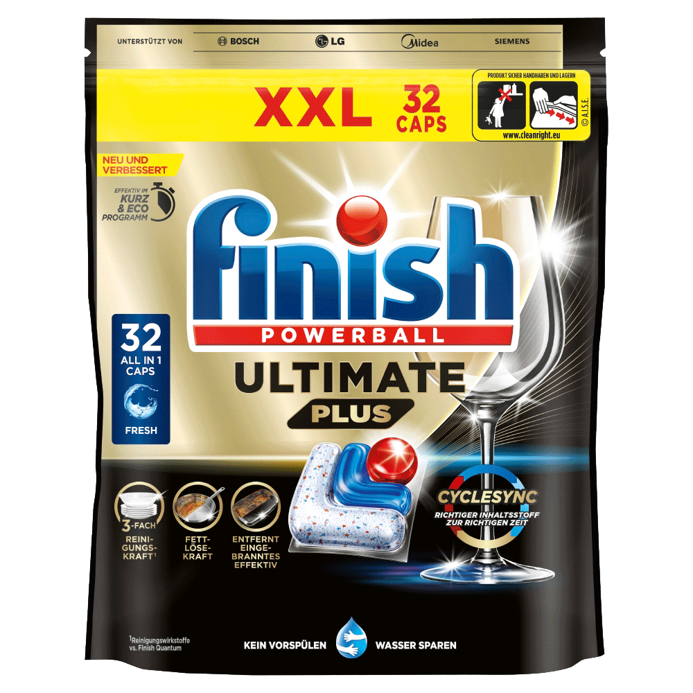 Bild: finish Powerball Ultimate Plus Geschirrspültabs 