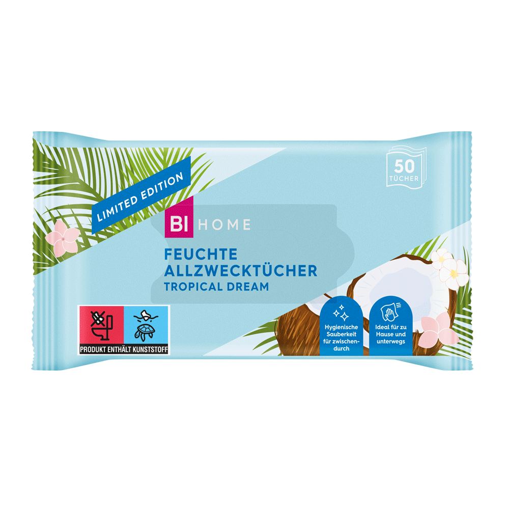 Bild: BI HOME Feuchte Allzwecktücher Tropical Dream 