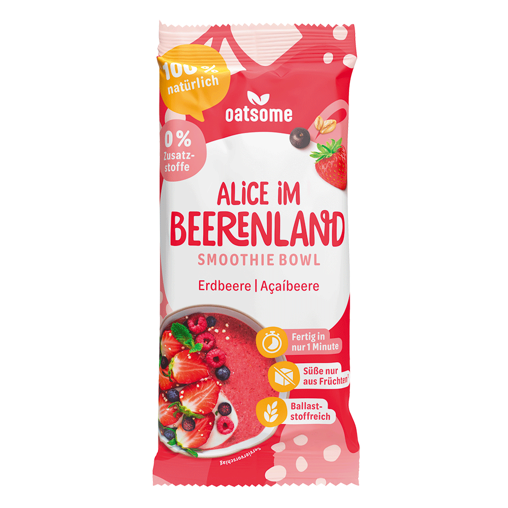 Bild: Oatsome Smoothei Bowl Alice im Beerenland Erdbeere Acaibeere 
