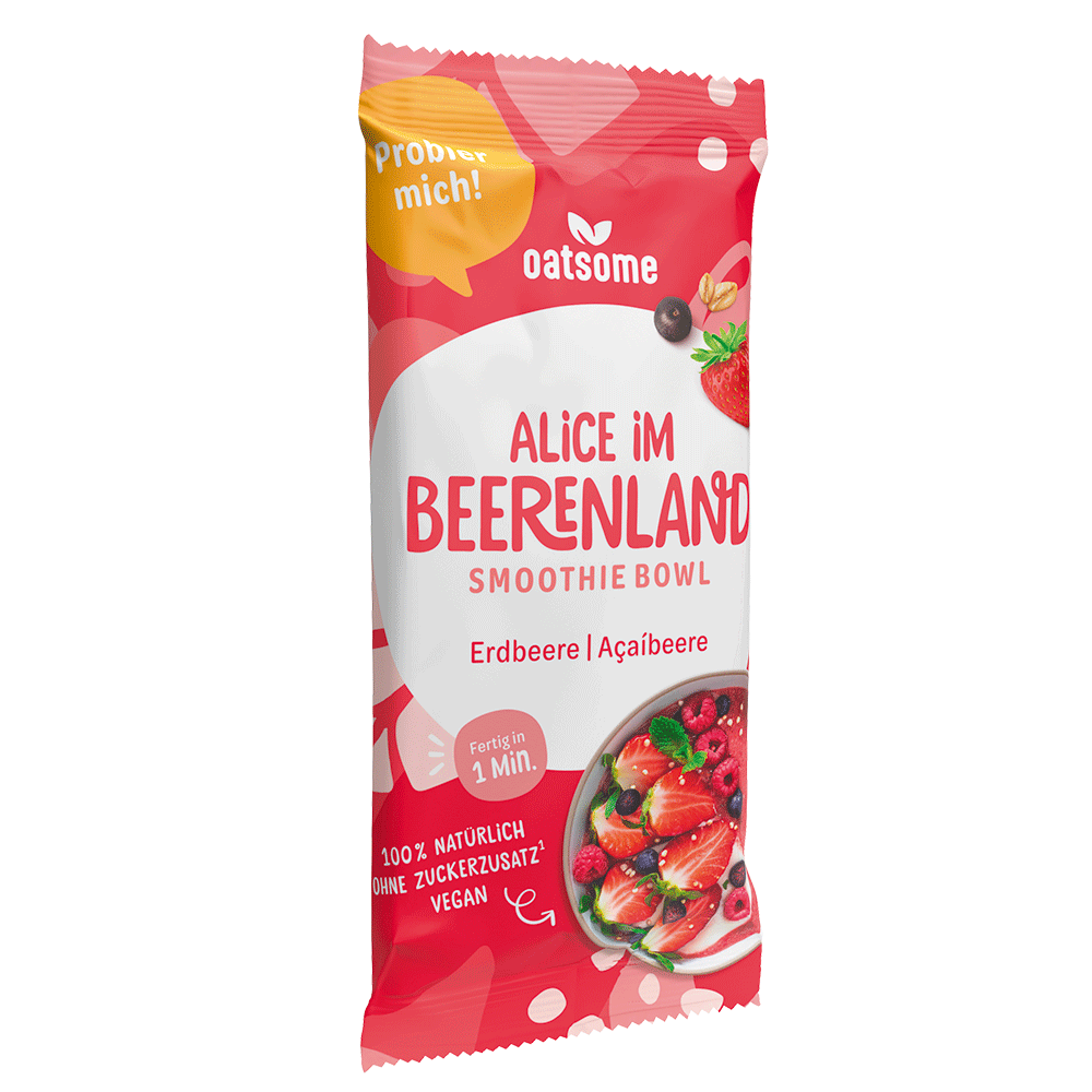 Bild: Oatsome Smoothei Bowl Alice im Beerenland Erdbeere Acaibeere 
