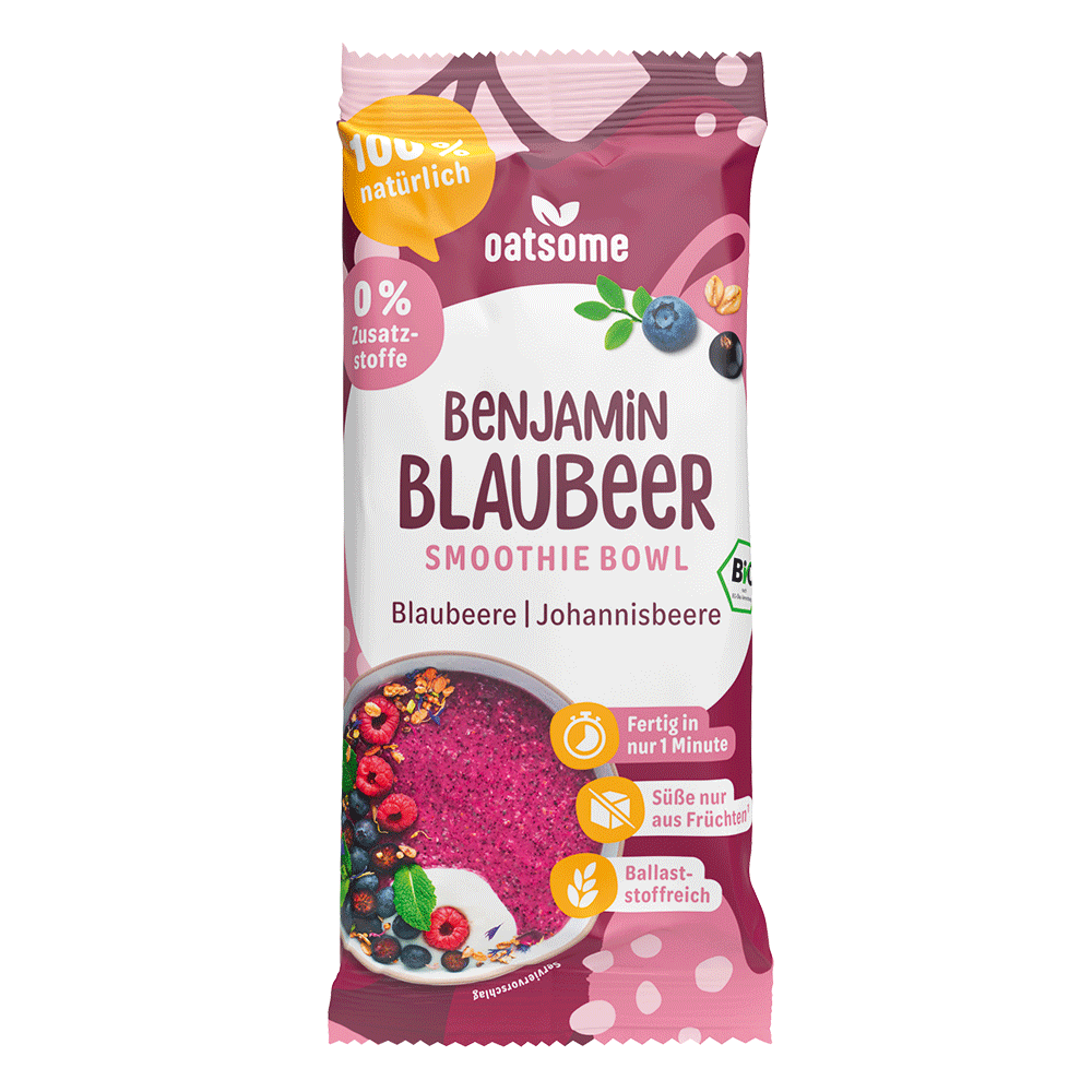 Bild: Oatsome Smoothie Bowl Benjamin Blaubeere Blaubeere Johannisbeere 