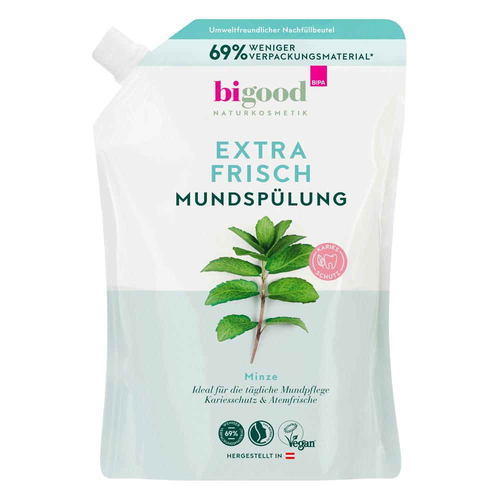 Bild: bi good Mundspülung Extra Frisch Minze 