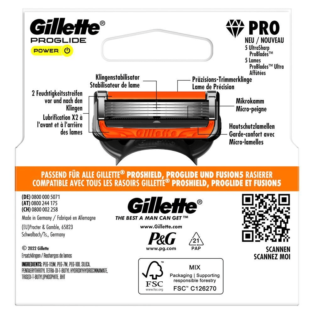 Bild: Gillette ProGlide Power Ersatzklingen für Männer 
