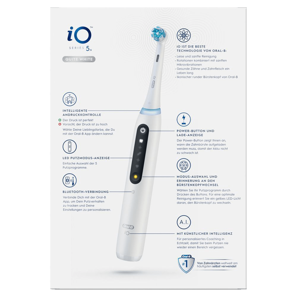 Bild: Oral-B iO Series 5 Elektrische Zahnbürste, Quite Qhite