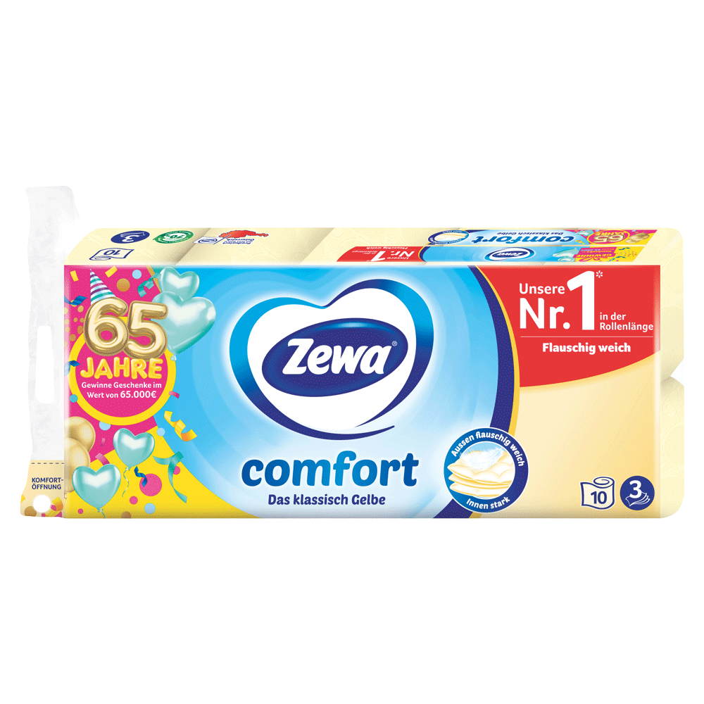 Bild: Zewa Comfort Das klassisch Gelbe Toilettenpapier 
