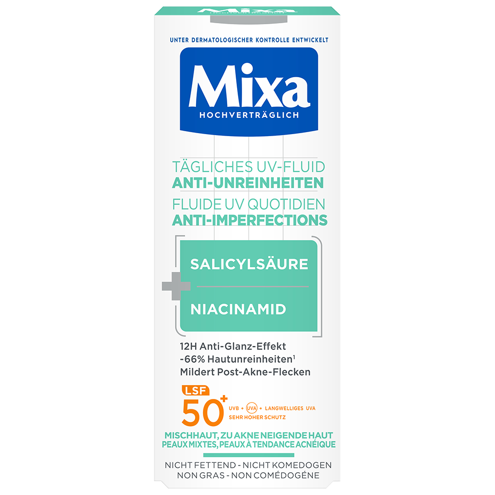 Bild: Mixa Tägliches UV-Fluid LSF50+ Anti-Unreinheiten