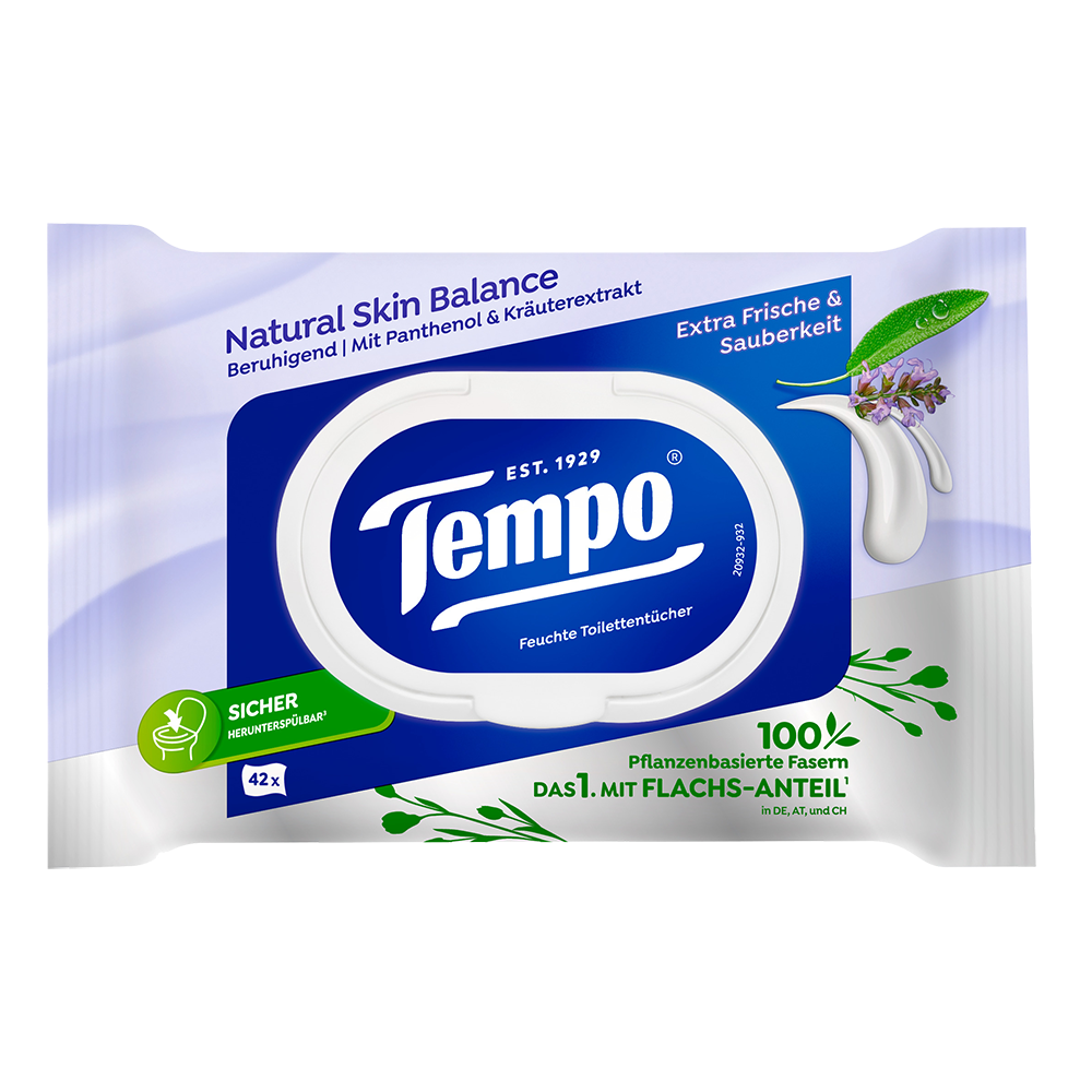 Bild: Tempo Feuchtes Toilettenpapier Natural Skin Balance