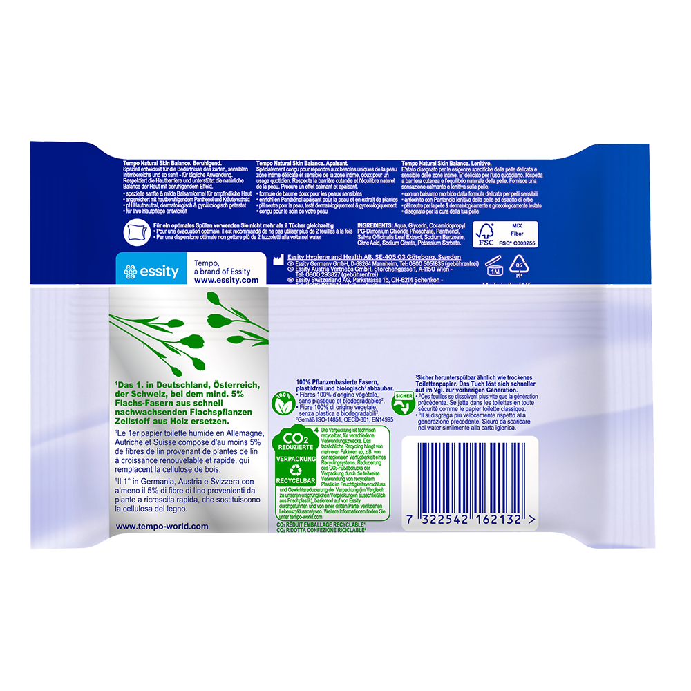 Bild: Tempo Feuchtes Toilettenpapier Natural Skin Balance