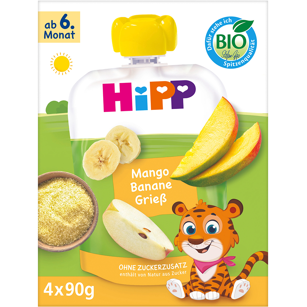 Bild: HiPP Hippis Quetschie Mango Banane Grieß 
