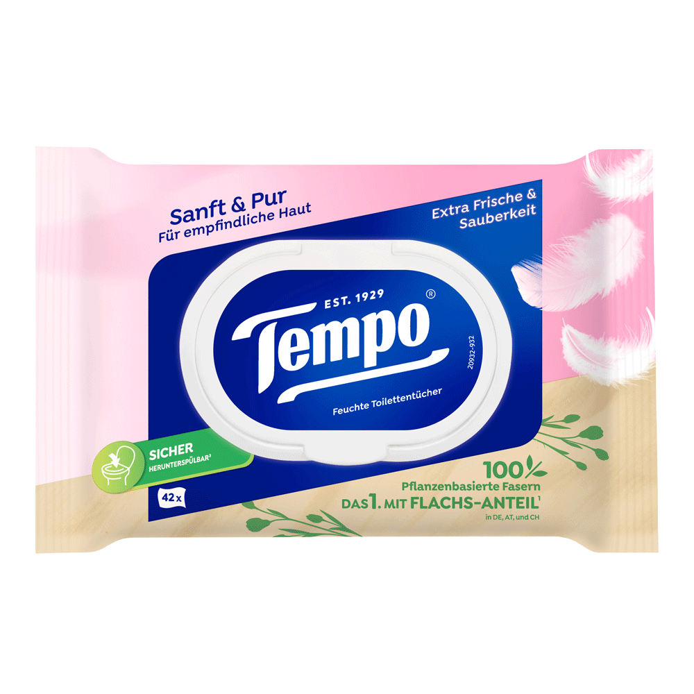 Bild: Tempo Feuchtes Toilettenpapier sanft & pur 