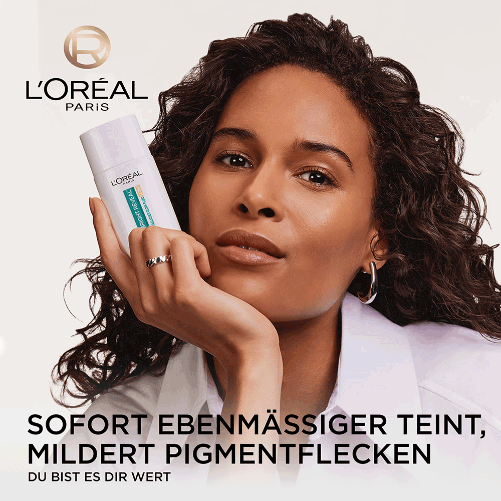 Bild: L'ORÉAL PARIS Bright Reveal Tägliches Glow-Fluid Getönt Mittel LSF 50 