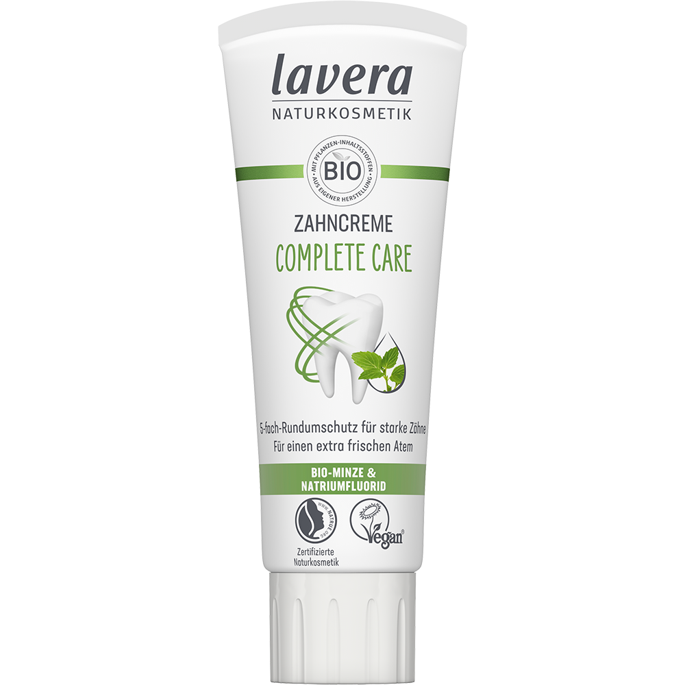 Bild: lavera Zahncreme Complete Care Bio-Minze und Natriumfluorid 