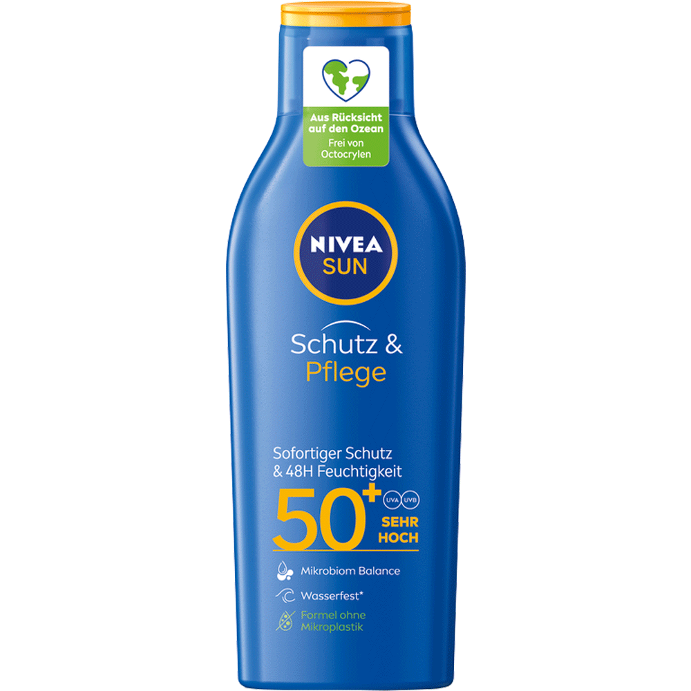Bild: NIVEA Sun Schutz & Pflege Sonnenmilch LSF 50+