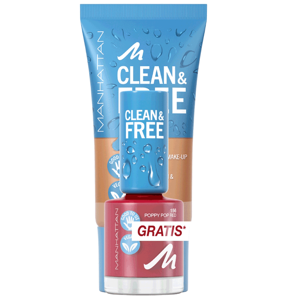 Bild: MANHATTAN Clean & Free Skin Tint + gratis Nail Polish