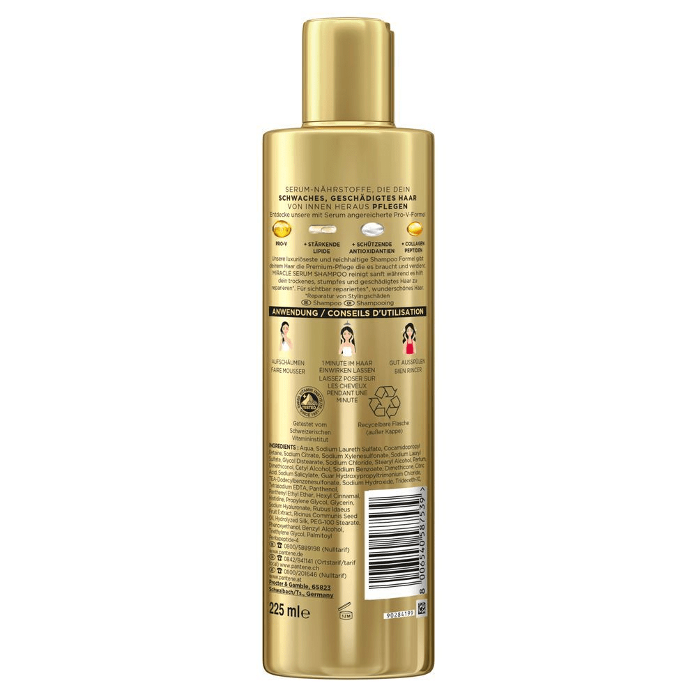 Bild: PANTENE PRO-V Pro-V x Moschino Miracle Serum Shampoo Repair & Care Mit Collagen-Peptiden 