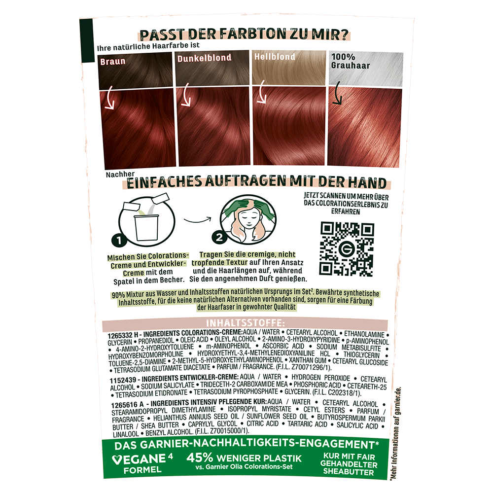 Bild: GARNIER GOOD Dauerhafte Haarfarbe Mahagoni Rotbraun Mahagoni Rotbraun