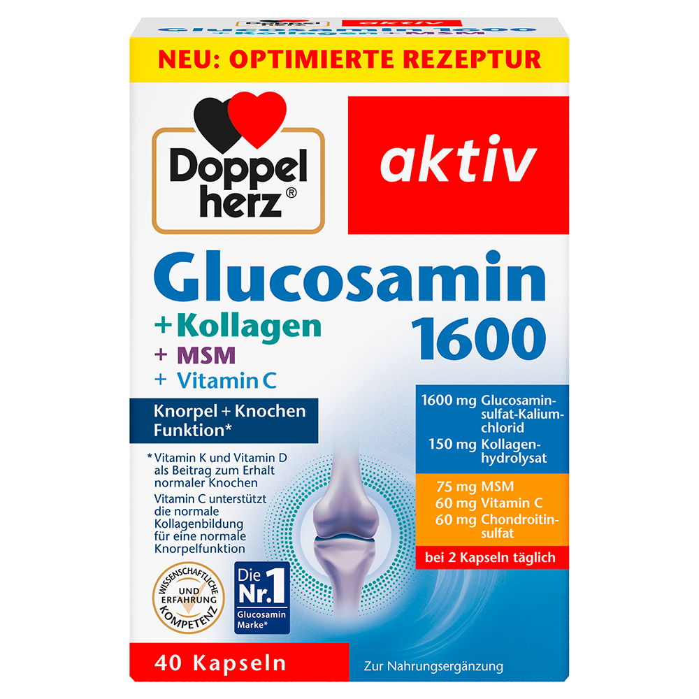 Bild: DOPPELHERZ Glucosamin 1600 + Kollagen + MSM + Vitamin C
