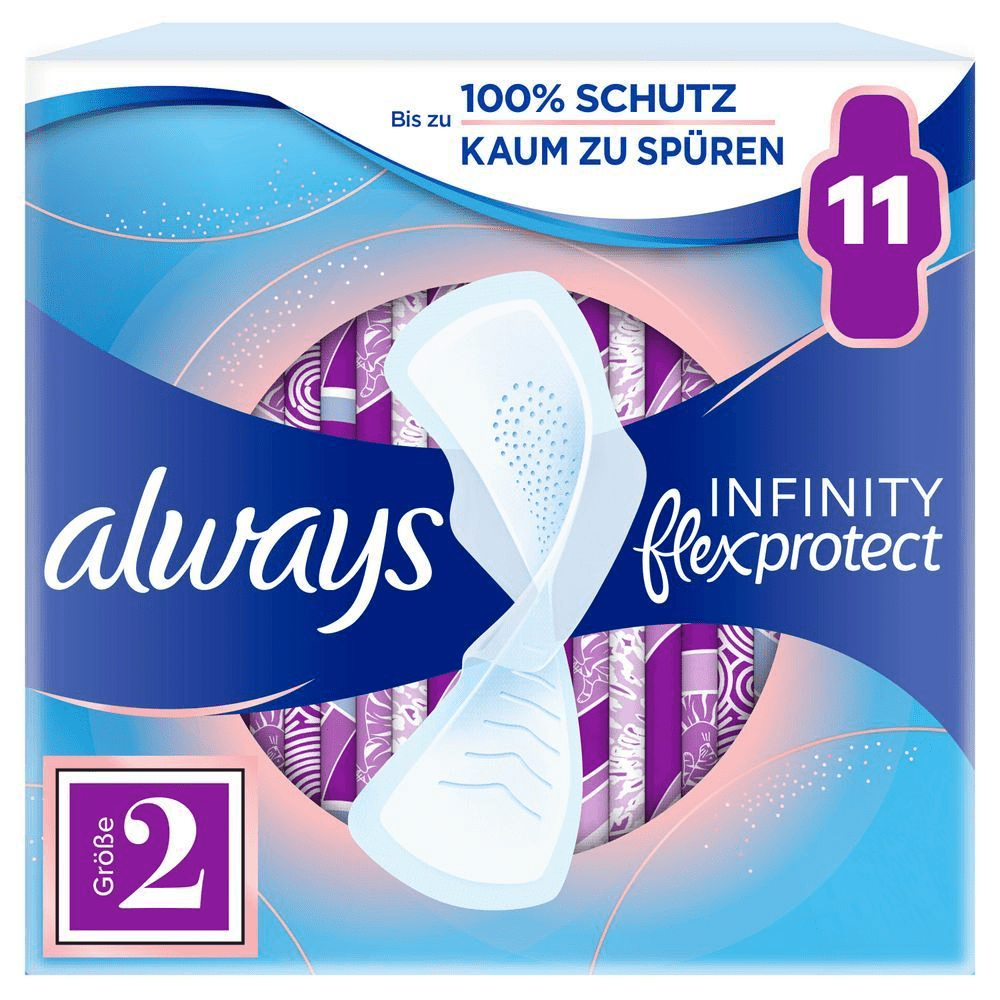 Bild: always Ultra Binde Infinity FlexProtect Long mit Flügeln