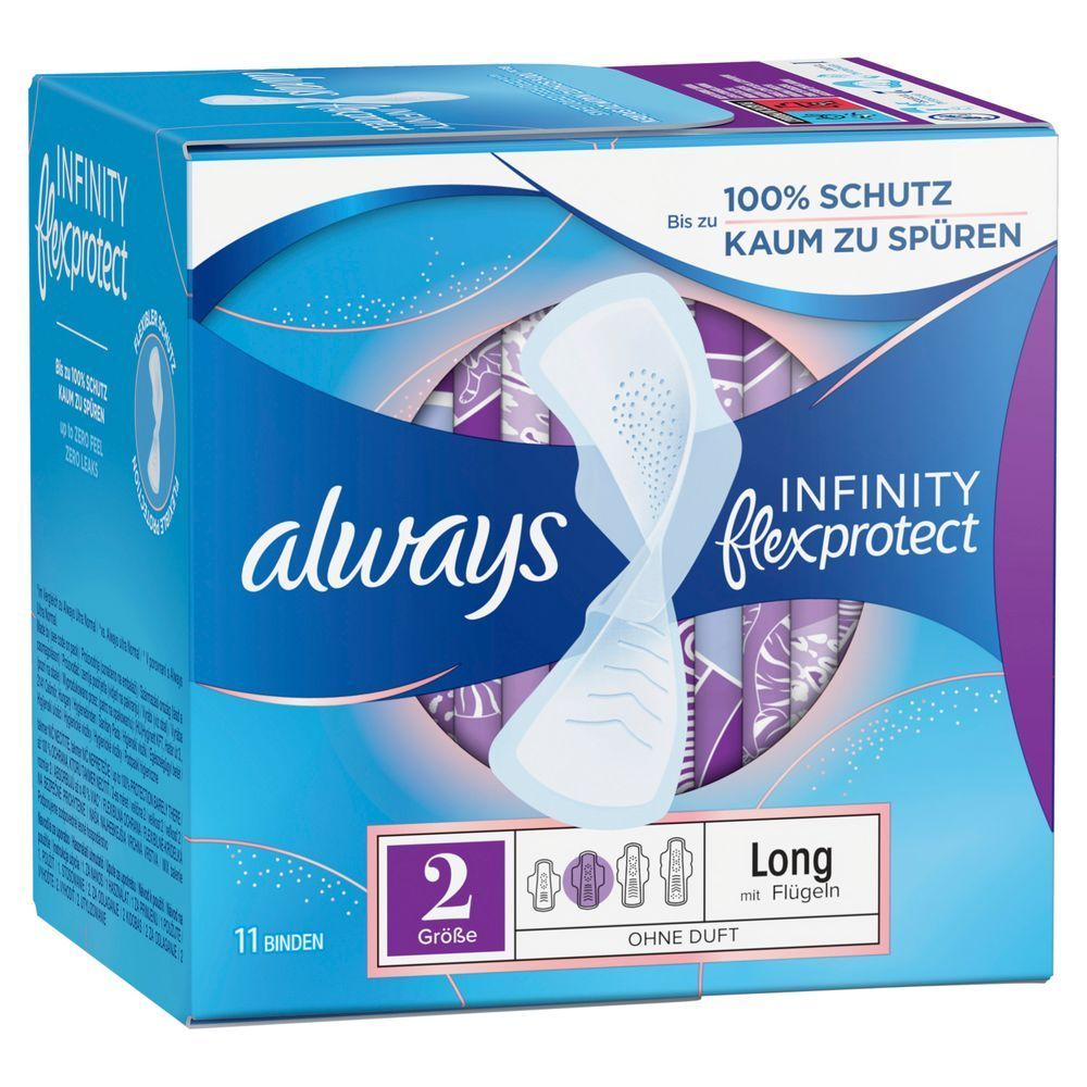 Bild: always Ultra Binde Infinity FlexProtect Long mit Flügeln