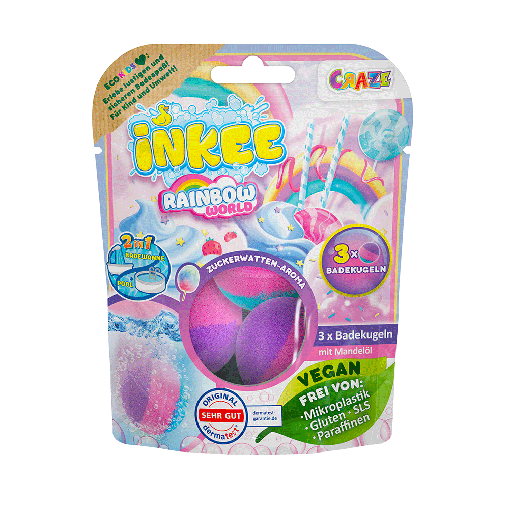 Bild: Craze Inkee Badekugeln Rainbow World 