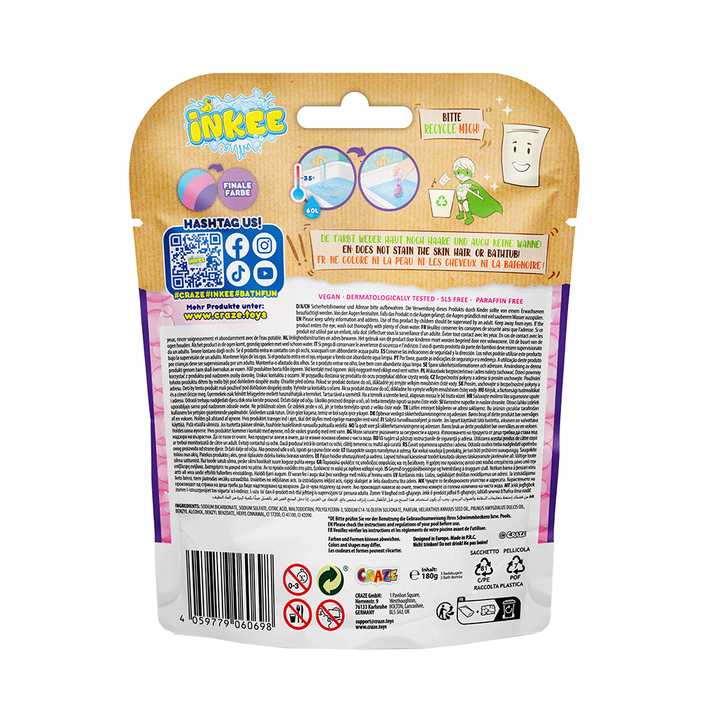 Bild: Craze Inkee Badekugeln Rainbow World 