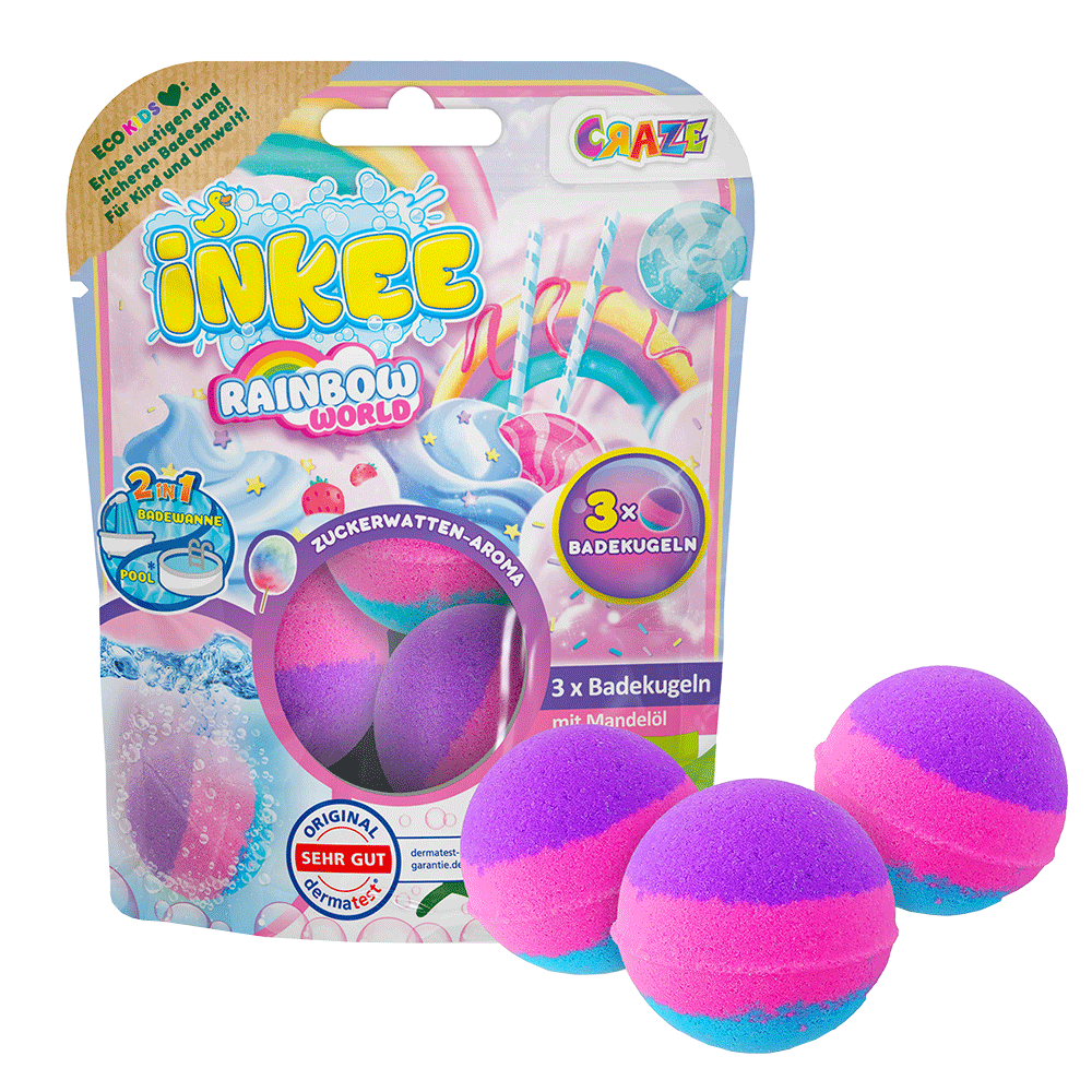 Bild: Craze Inkee Badekugeln Rainbow World 