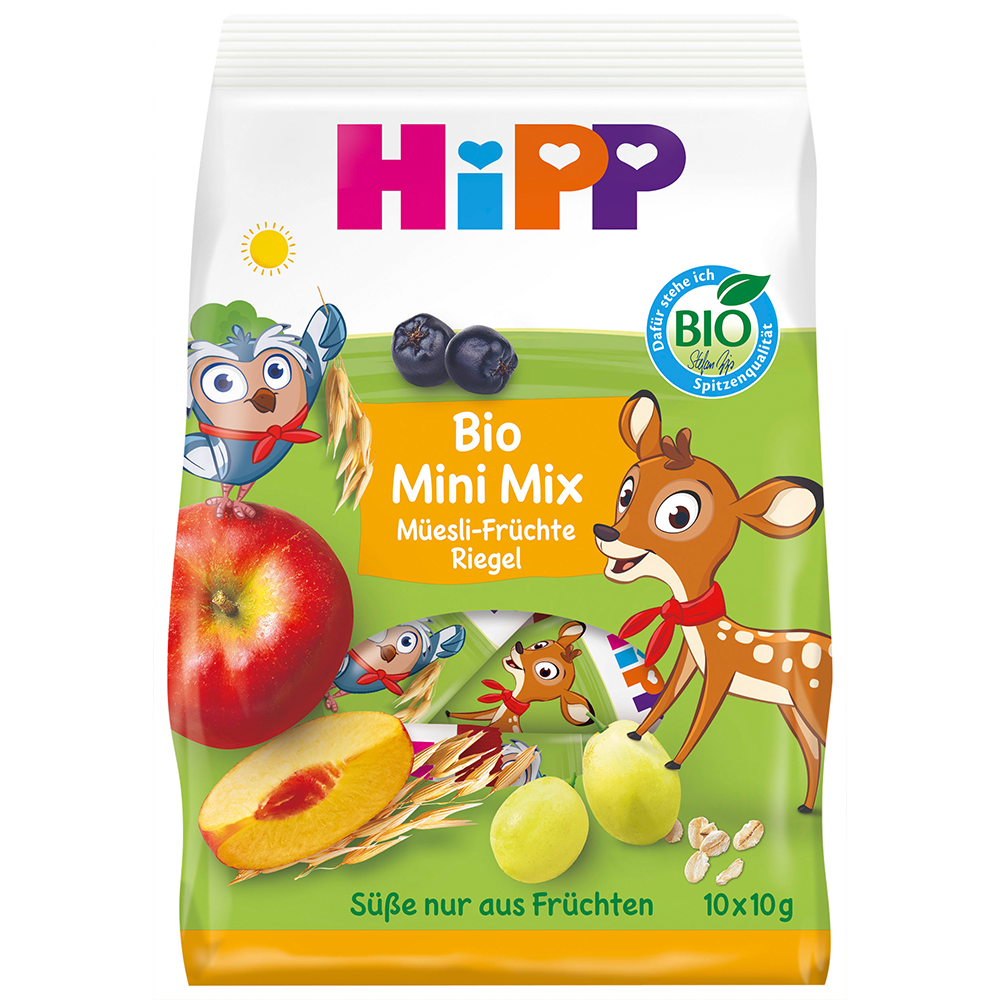 Bild: HiPP Bio Mini Mix Müsli Früchte Riegel 