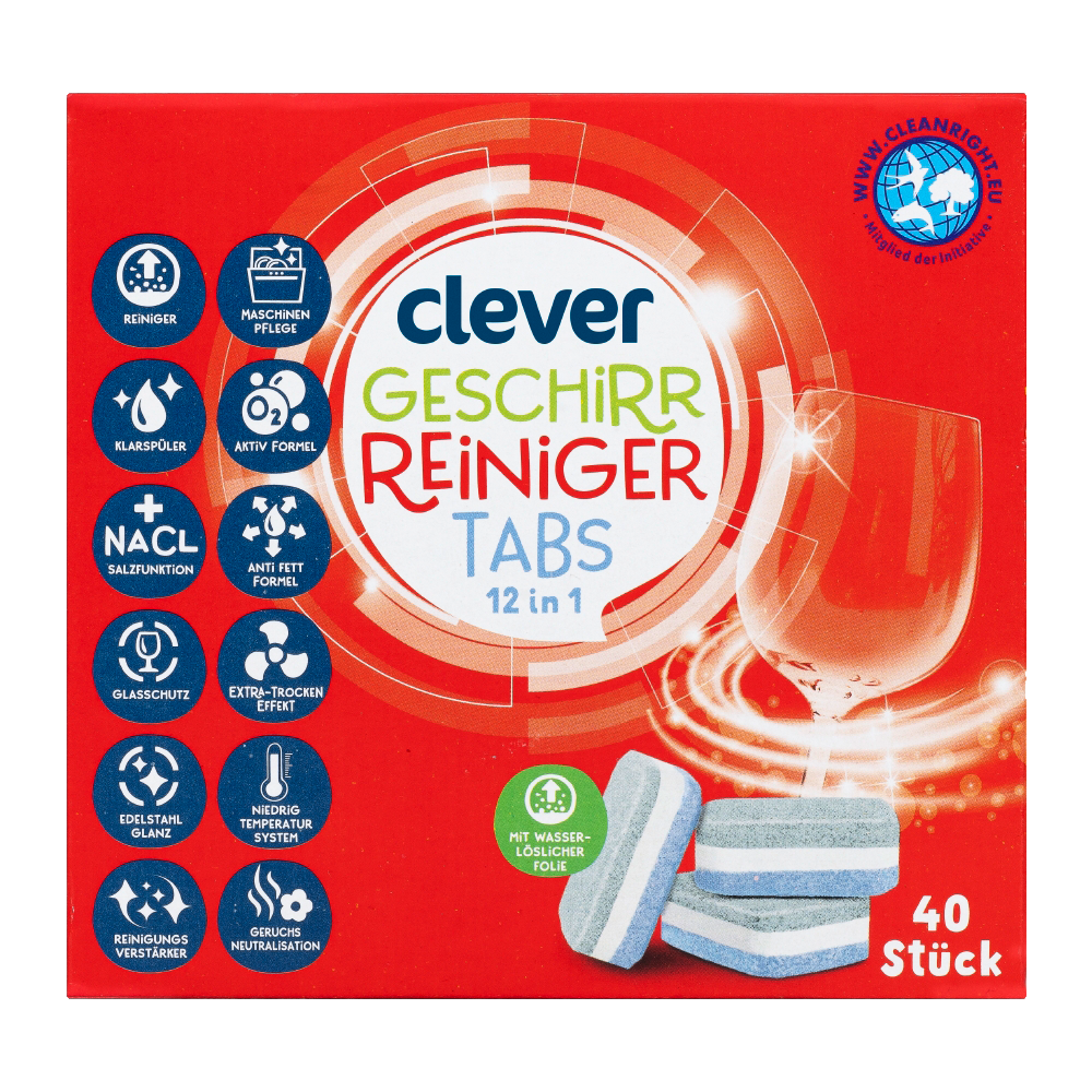 Bild: clever 12in1 Geschirrspültabs 