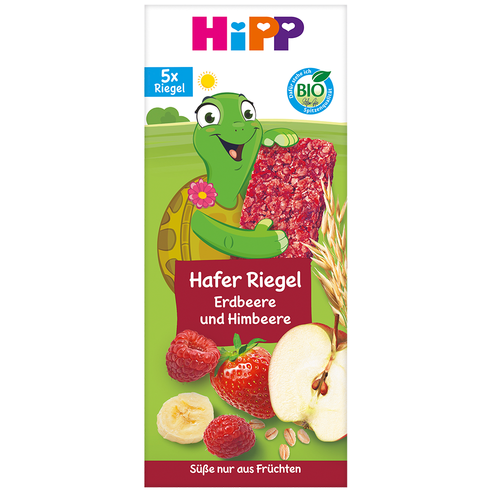 Bild: HiPP Hafer Riegel Erdbeere und Himbeere