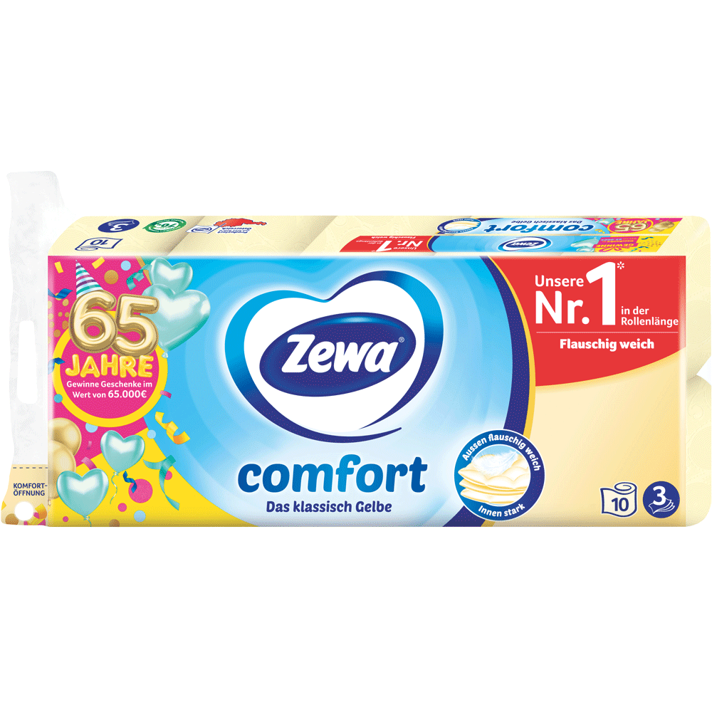 Bild: Zewa Comfort Das klassisch Gelbe Toilettenpapier 