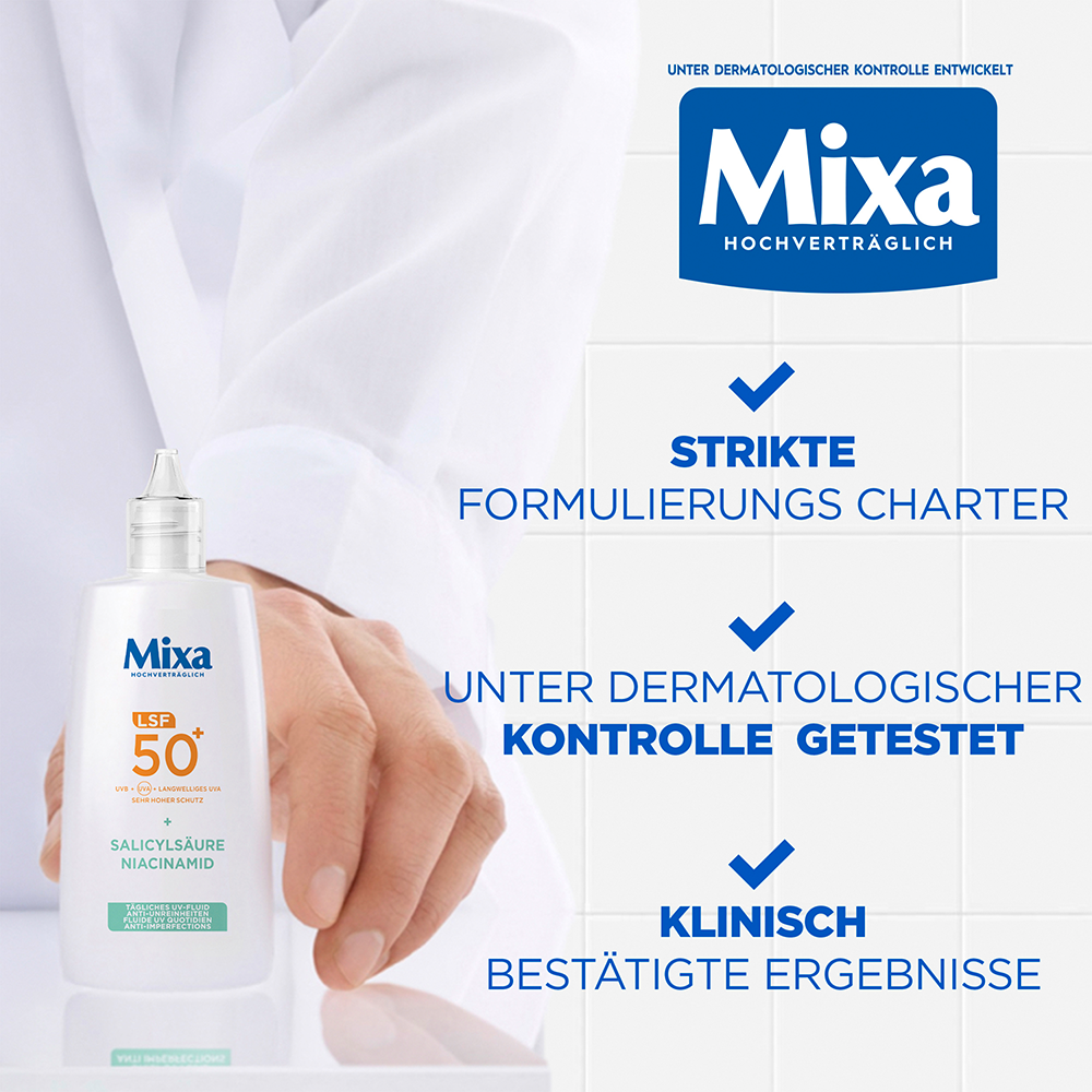 Bild: Mixa Tägliches UV-Fluid LSF50+ Anti-Unreinheiten