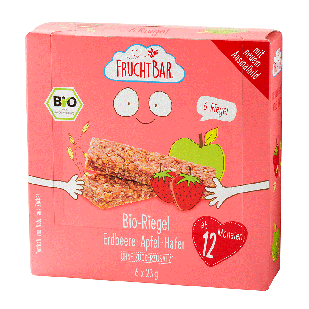 Bild: FruchtBar Riegel Erdbeere Apfel Hafer