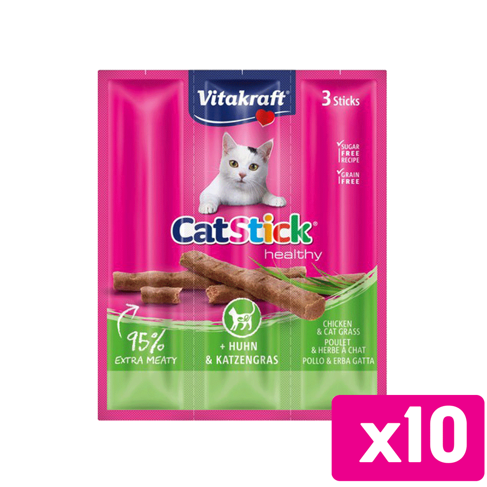 Bild: Vitakraft Cat Stick Mini Huhn Inulin Katzengras