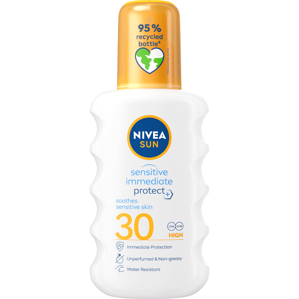 Bild: NIVEA Sun Sensitiv Sofort Schutz beruhigend Sonnenspray LSF30
