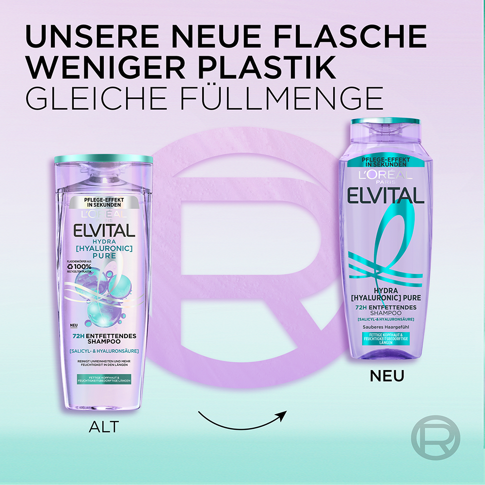 Bild: L'ORÉAL PARIS ELVITAL Hydra [Hyaluronic] Pure 72H Entfettendes Shampoo 