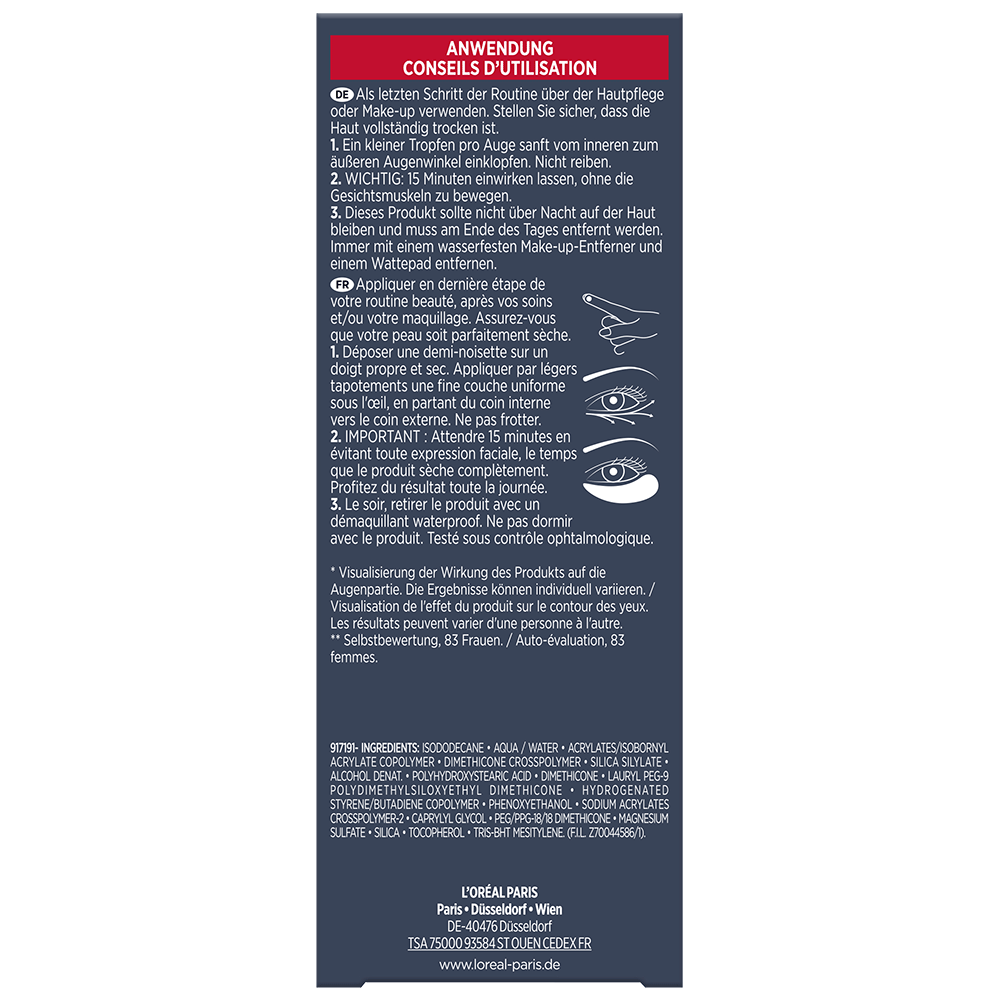 Bild: L'ORÉAL PARIS Revitalift Laser Anti-Tränensack Sofort Lifting