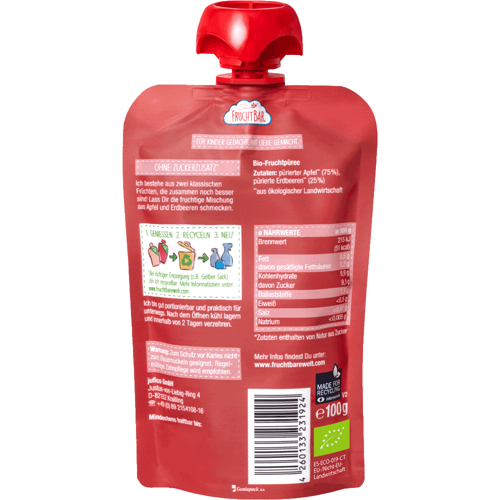 Bild: FruchtBar Quetschie Erdbeere-Apfel