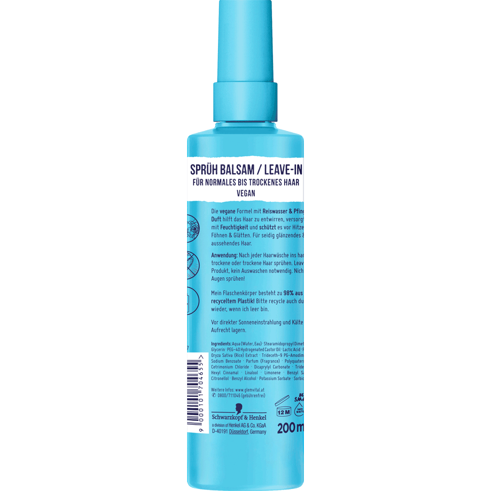 Bild: GlemVital Sprüh Balsam Reiswasser & Pfingstrose